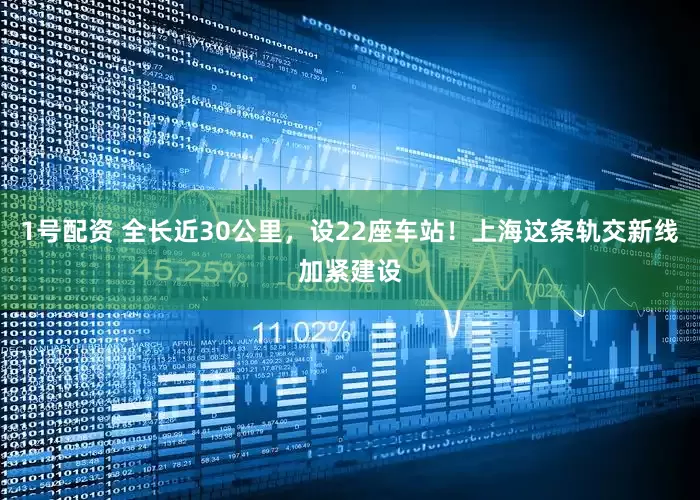 1号配资 全长近30公里，设22座车站！上海这条轨交新线加紧建设